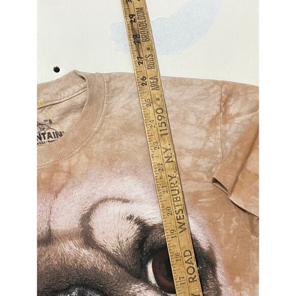 The Mountain Unisex Tie Dye Pug Dog Face T-Shirt Graphic Print Brown Size Small - Picture 5 of 8